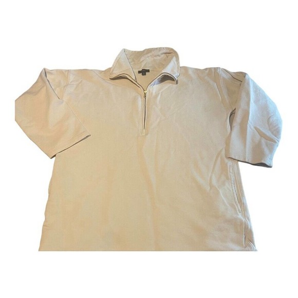 J Crew Sweater Womens Pullover 1/4 Zip Long Sleeve Soft Stretchy Tan Medium - Picture 1 of 6